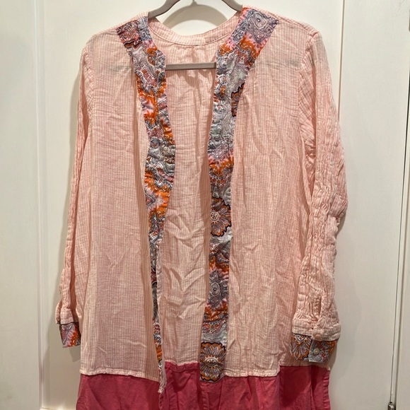 Vintage paisley / striped coverup / after swim robe - Picture 5 of 16